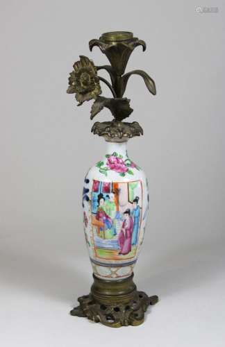 Familie rose Vase als Kerzenhalter, China
