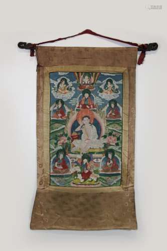 Thangka des Milarepa, Tibet, Rollbild
