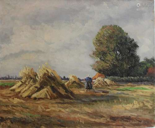 Carl Nöcker-Hirt (20. Jahrhundert), Ernte, Öl auf Leinwand