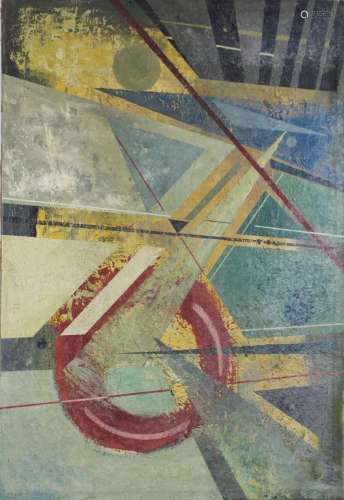 MAWO, abstrakte Komposition, Öl auf Leinwand