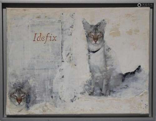 Unbekannter Künstler, Idefix, Collage: zwei Katzenfotos
