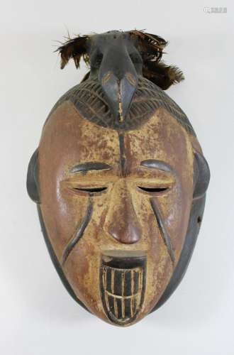 Afrikanische Maske, Holz, plastisch