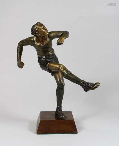 Fußballspieler, Bronze, unsigniert