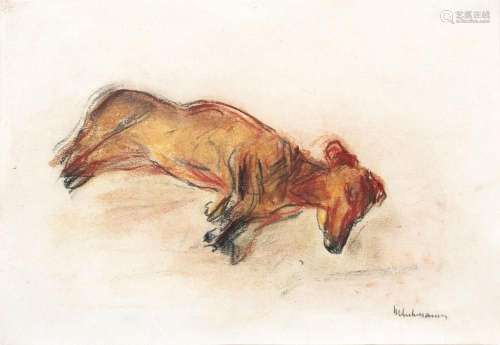 Max Liebermann (Berlin 1847 - Berlin 1935). Sleeping Dachshu...