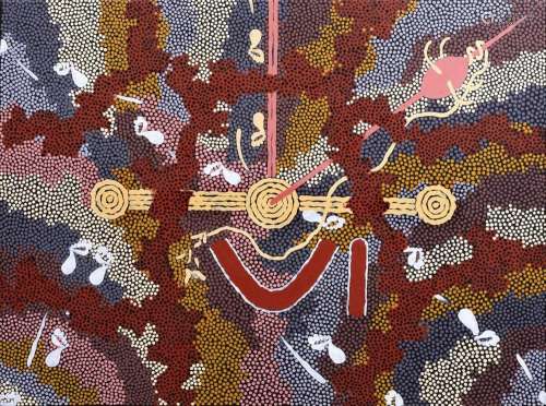 Clifford Possum Tjapaltjarri (Um 1932 - Alice Springs 2002)....