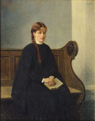 Hubert Salentin (Zülpich 1822 - Düsseldorf 1910). Girl in Ch...