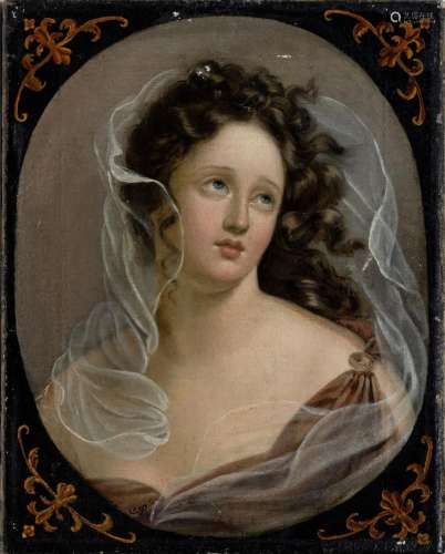 German Master active around 1800. Young Lady with Veil.