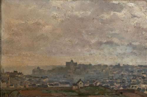 Henri Vidal (Paris 1895 - 1956). Town in Morning Fog.
