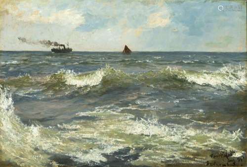 Hans Bohrdt (Berlin 1857 - Berlin 1945). Baltic Sea off Swin...
