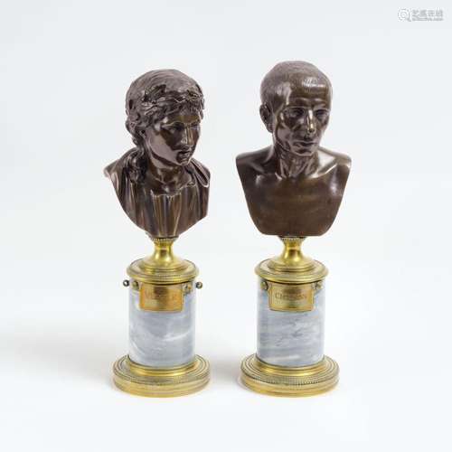 A Pair of Classicist Portrait Busts  Virgil  and  Cicero .