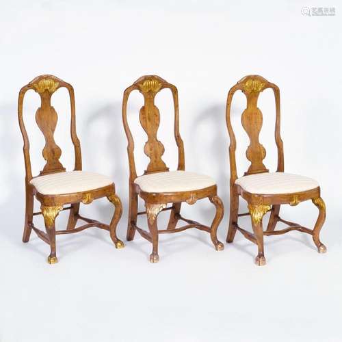 A Set of Three Baroque-Chairs.