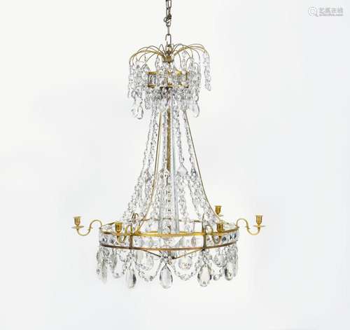 A Louis XVI-Crystal Ceiling Crown.