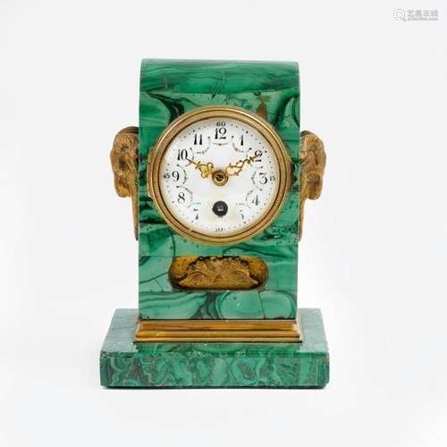 A small Malachite Table Clock.