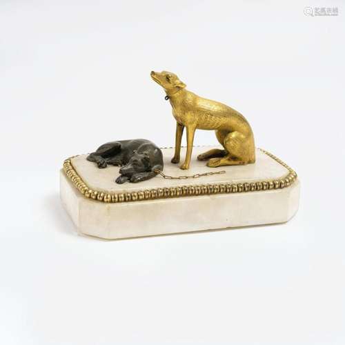 Paperweight with Greyhound Pair.