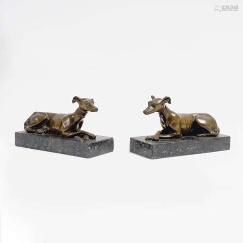 Paperweight with a Pair of Lying Greyhounds.