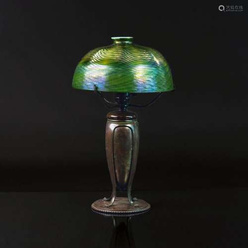 Tiffany Studios A  Greek  Table Lamp with Favrile Shade.