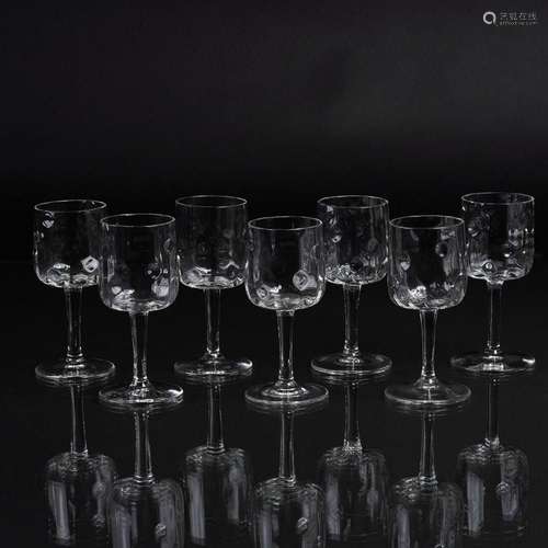 Koloman Moser (Wien 1868 - Wien 1918). A Set of 7 Wine Glass...