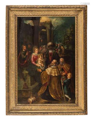 Attribué à Frans FRANCKEN LE JEUNE (1581-1642). L'Adoration ...