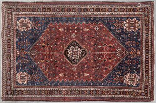 TAPIS chaine trame coton velours laine. Perse, Abadeh. Époqu...