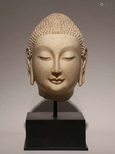 Northern Dynasty white marble Buddha head