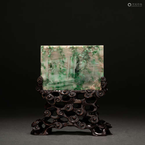 Qing Dynasty Emerald Figure Interlude