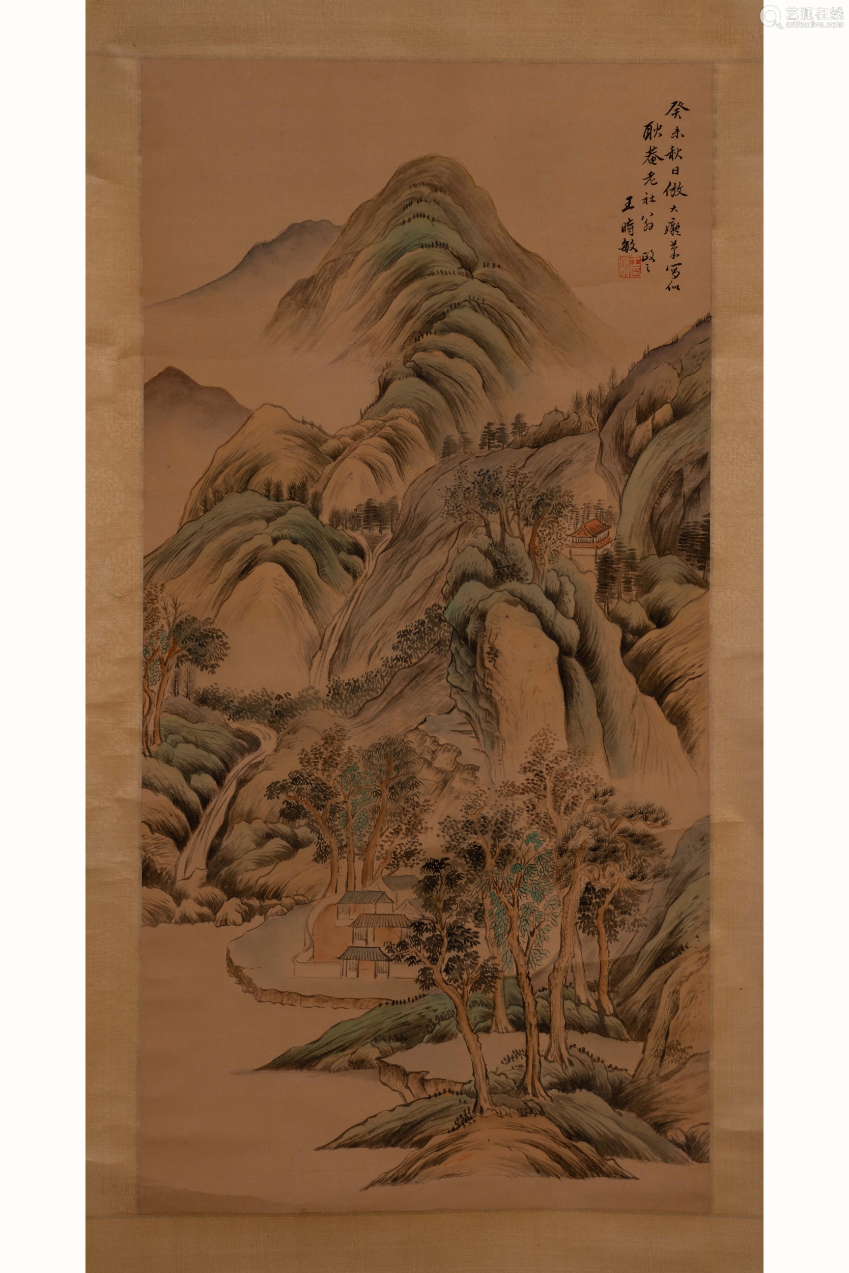 Wang Shimin's landscape vertical axis