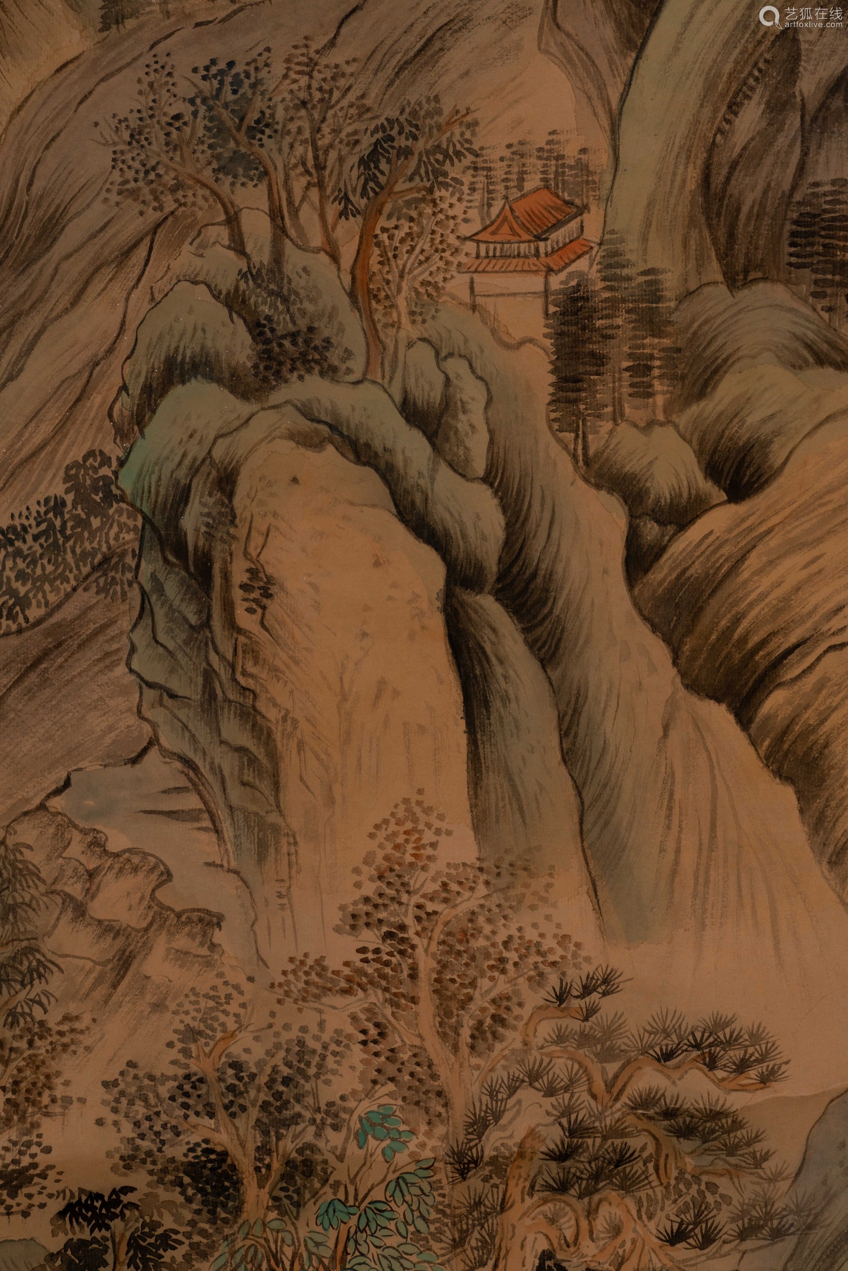 Wang Shimin's landscape vertical axis