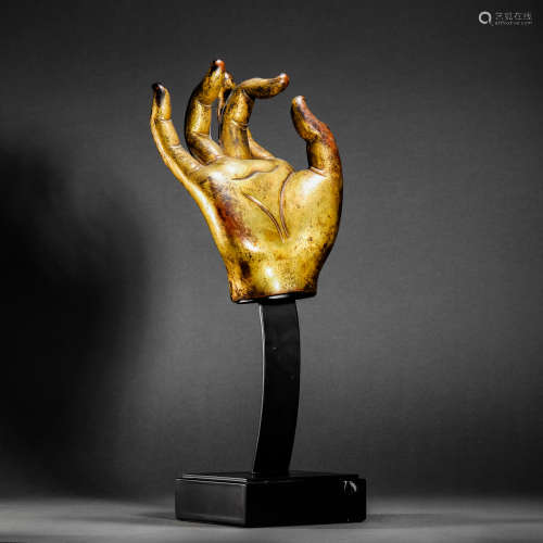 Qing Dynasty Gilt Bronze Bodhisattva Hand