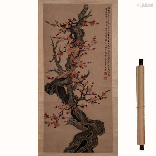 Ding Fuzhi plum blossom vertical axis