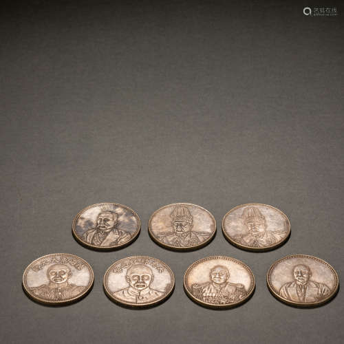A set of silver coins in the period of the Republic of China