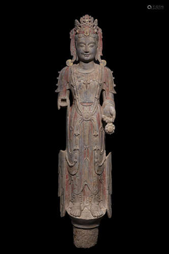 Great Wei Qingzhou Painted Bodhisattva Statue