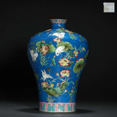 Qing Dynasty Enamel Plum Vase