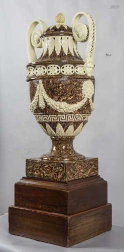 Sansiera in ceramica marmorizzata con decorazioni