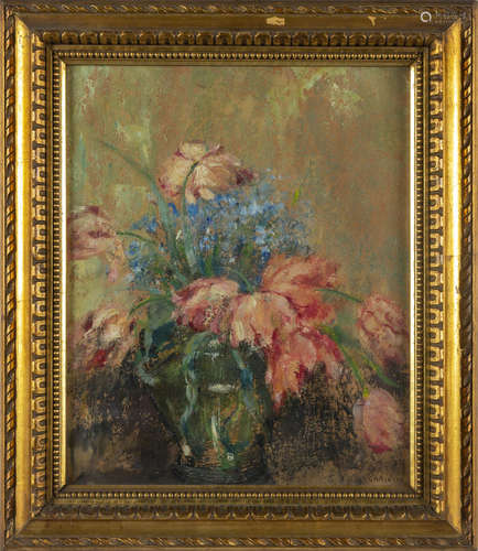 Gariazzo<br>Fiori<br>olio    cm.32x47<br>f.to in