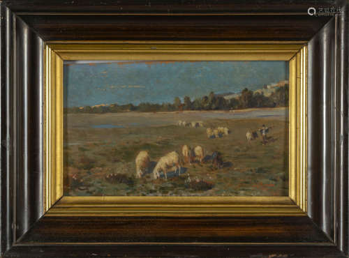 CESARE VIAZZI (1857-1943) <br>Pecore al