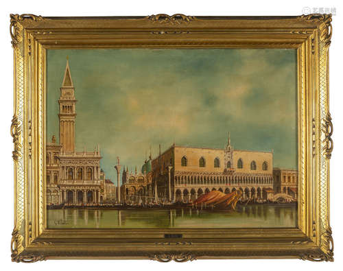 G.Vitali<br>Veduta di Piazza San Marco<br>olio