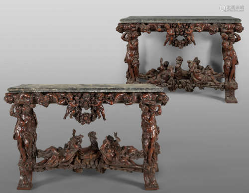 BONAZZA GIOVANNI (1654-1736) <br>Coppia di tavoli