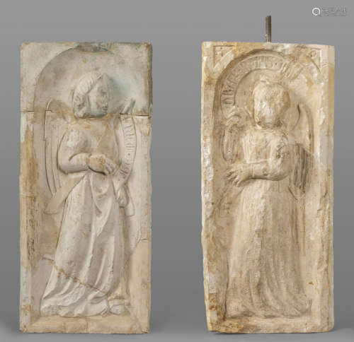 Due lesene a rilievo raffiguranti Angeli, Toscana