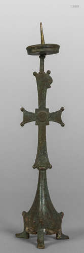 Croce bizantina in bronzo a patina scura,  epoca
