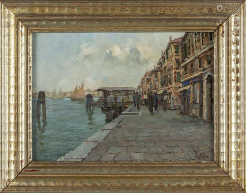 VITTORIO NATTINO (1890-1971) <br>Giudecca<br>olio