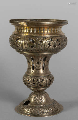 Vaso in argento, Napoli sec.XVIII<br>h.cm.20,
