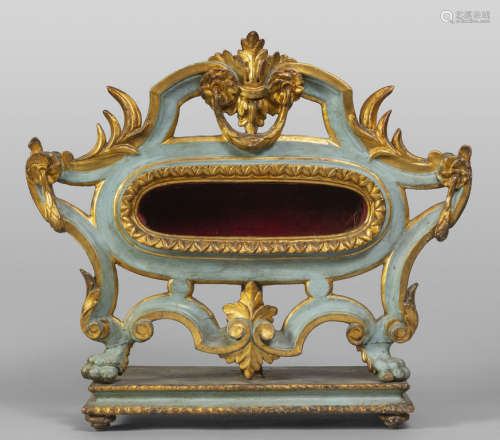 Reliquiario Luigi XIV in legno intagliato e