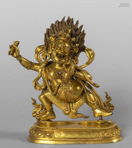 Divinità degli inferi, scultura in bronzo, Tibet