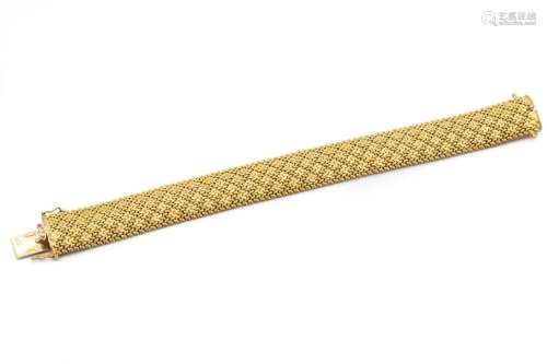 Bracelet en or jaune (750) 18K ruban, mat et brillant, maill...