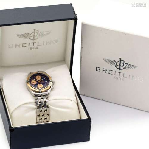 BREITLING 1884. Chronographe. Boîtier en or (750) 18K et aci...