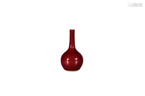 清早期 霁红釉小天球瓶