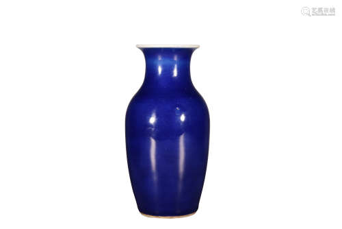 清乾隆 霁蓝釉瓶