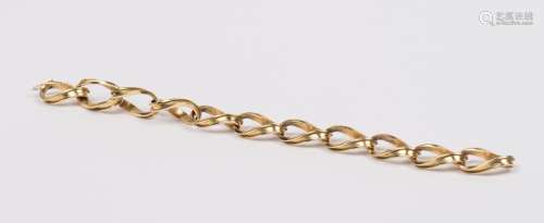 Bracelet en or jaune 750 millièmes à mailles ovales torsadée...