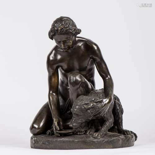 Jules FRANCESCHI (1825-1893). "Jeune homme abreuvant so...