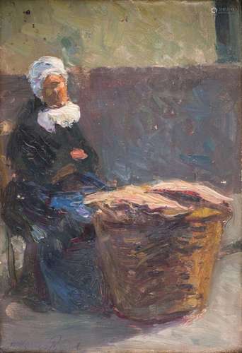 Maurice ROGEROL (1873-1946). "Femme assise au panier&qu...